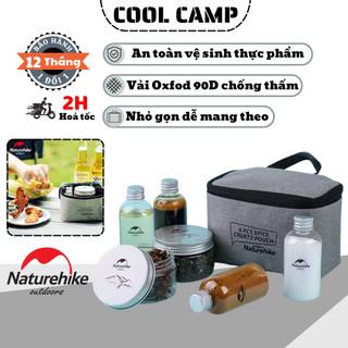Bộ Hũ Đựng Gia Vị Chính hãng NatureHike Cao Cấp Có Túi Đựng, Lọ Gia Vị Gấp Gọn, Camping, Dã Ngoại