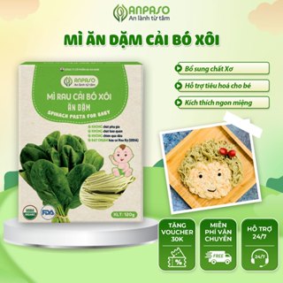 Mì Ăn Dặm Cho Bé Từ 6 Tháng Tuổi Cải Bó Xôi Organic Anpaso- Mỳ Rau Củ Kiểu Nhật Nhật Bổ Sung Chất Xơ