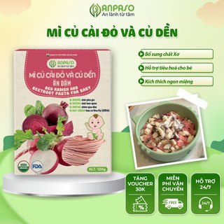 Mì Rau Củ Ăn Dặm Cho Bé Củ Cải Đỏ Và Củ Dền Organic Anpaso - Mỳ Hữu Cơ Bổ Sung Vitamin Chất Xơ Giảm Táo Bón Cho Trẻ 120g
