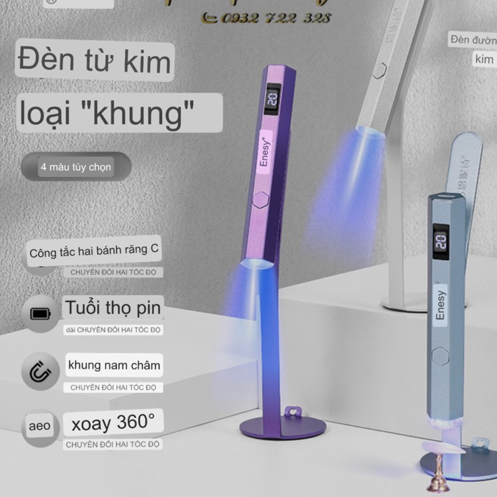 Máy hơ đèn pin mini có đế nam châm
