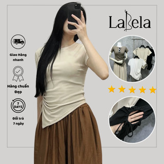 Áo Thun Khoét Bên Eo Vạt Nhọn Bigsize Labela, Áo Cộc Tay Rút Dây Eo Bigsize 200