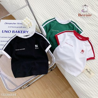 Áo phông cotton cộc tay phối sọc thể thao Bernie cho bé