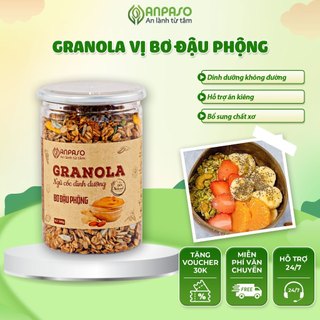 Granola Siêu Hạt Vị Bơ Đậu Phộng Anpaso - Đồ Ăn Vặt Keto Giúp Giảm Cân - Hạt Ăn Kiêng Bổ Sung Dinh Dưỡng Hộp 300gr