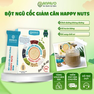 Bột Ngũ Cốc Giảm Cân Happy Nuts Anpaso - Ngũ Cốc Dinh Dưỡng Ăn Kiêng Eat Clean Bổ Sung Vitamin Khoáng Chất Hộp 360g