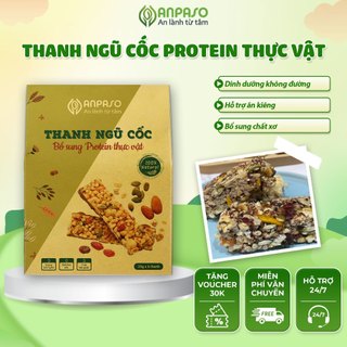 Thanh Ngũ Cốc Protein Thực Vật Giảm Cân Anpaso - Ngũ Cốc Dinh Dưỡng Ăn Kiêng Keto Eat Clean Ăn Chay Hộp 6 Thanh 150gram