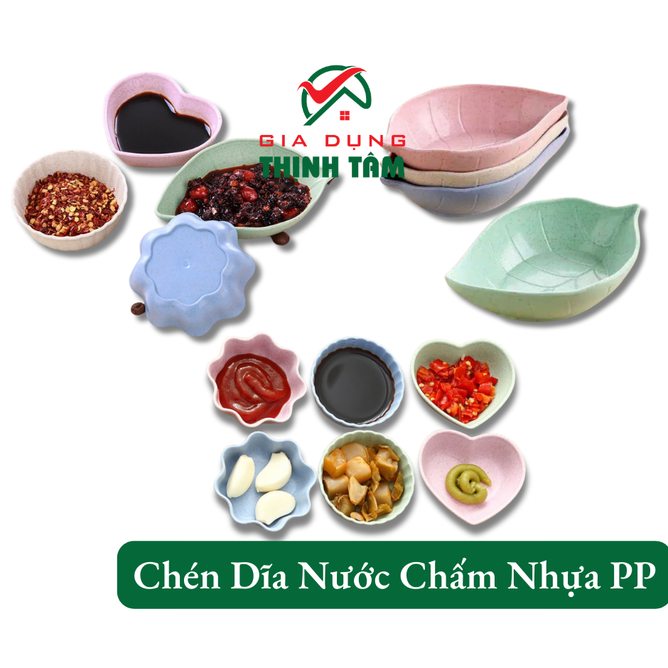 [THỊNH TÂM] Chén Dĩa Nước Chấm Nhựa PP Lúa Mạch Đủ Kiểu
