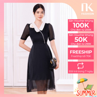 Đầm Công Sở NK Fashion Thiết Kế Cổ Sen Thanh Lịch, Chất Liệu Nhập Hàn Cao Cấp NKDV2202007