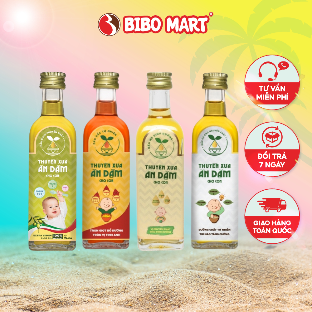 Dầu Ăn Dặm Cho Bé Dầu Óc Chó Dầu Gấc Mè Olive Nguyên Chất Thuyền Xưa 100% Hạt Tự Nhiên 65ml 125ml - Bibo Mart