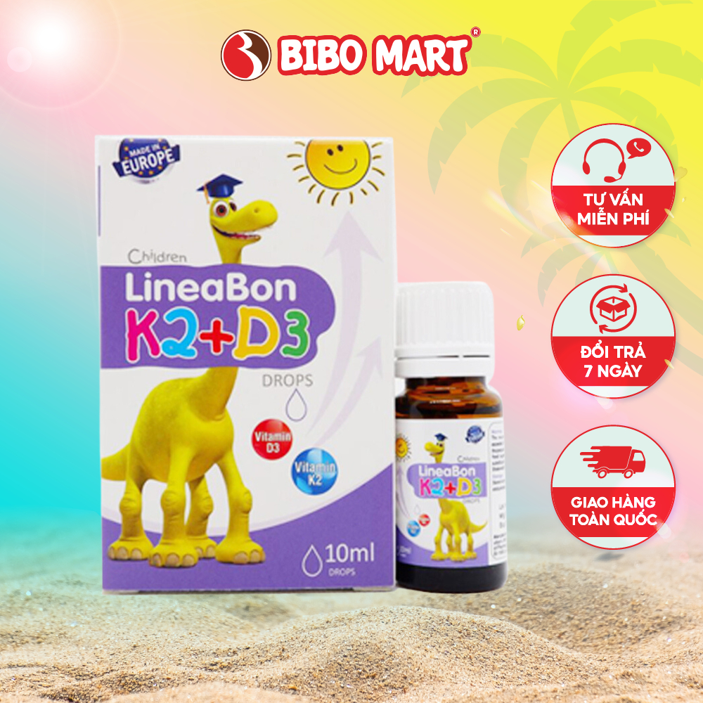 LineaBon Vitamin D3 K2 10ml Vitamin Hấp Thụ Canxi Giúp Tăng Chiều Cao Cho Bé Chính Hãng Bibo Mart