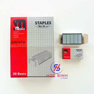 Gói 20 hộp kim bấm số 10 - 1m hiệu munix sản xuất tại ấn độ, chất liệu tốt