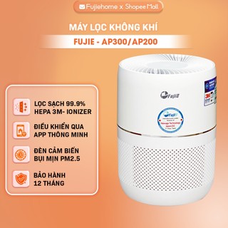 Máy lọc không khí HEPA 3M FUJIE AP300 nhập khẩu, 4 cấp lọc, kết nối Wifi thông minh, đèn hiển thị CLKK