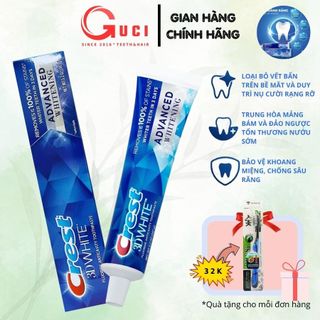 Kem đánh răng Crest 3D White Advanced Whitening 147g trắng răng hơi thở thơm mát