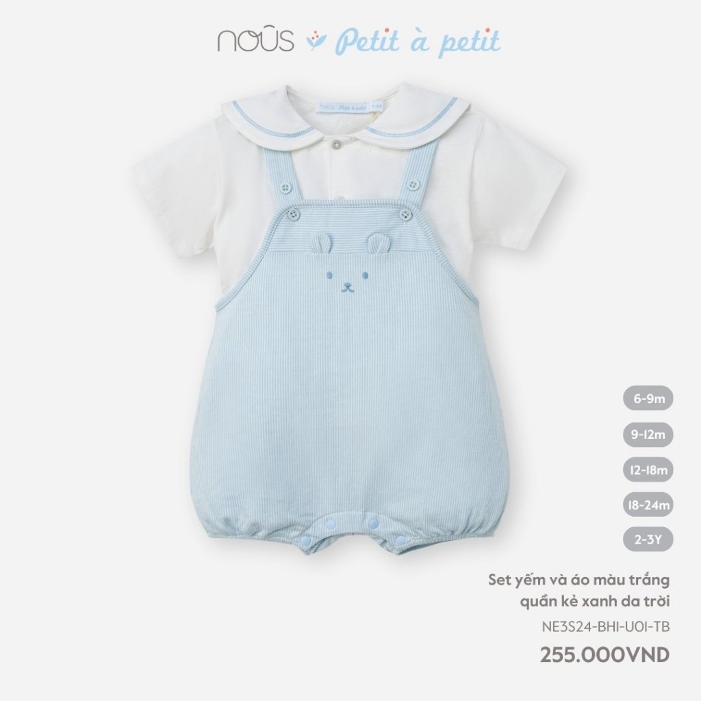 Set yếm và áo Nous Petit à petit cho bé ( 6 tháng - 3 tuổi )