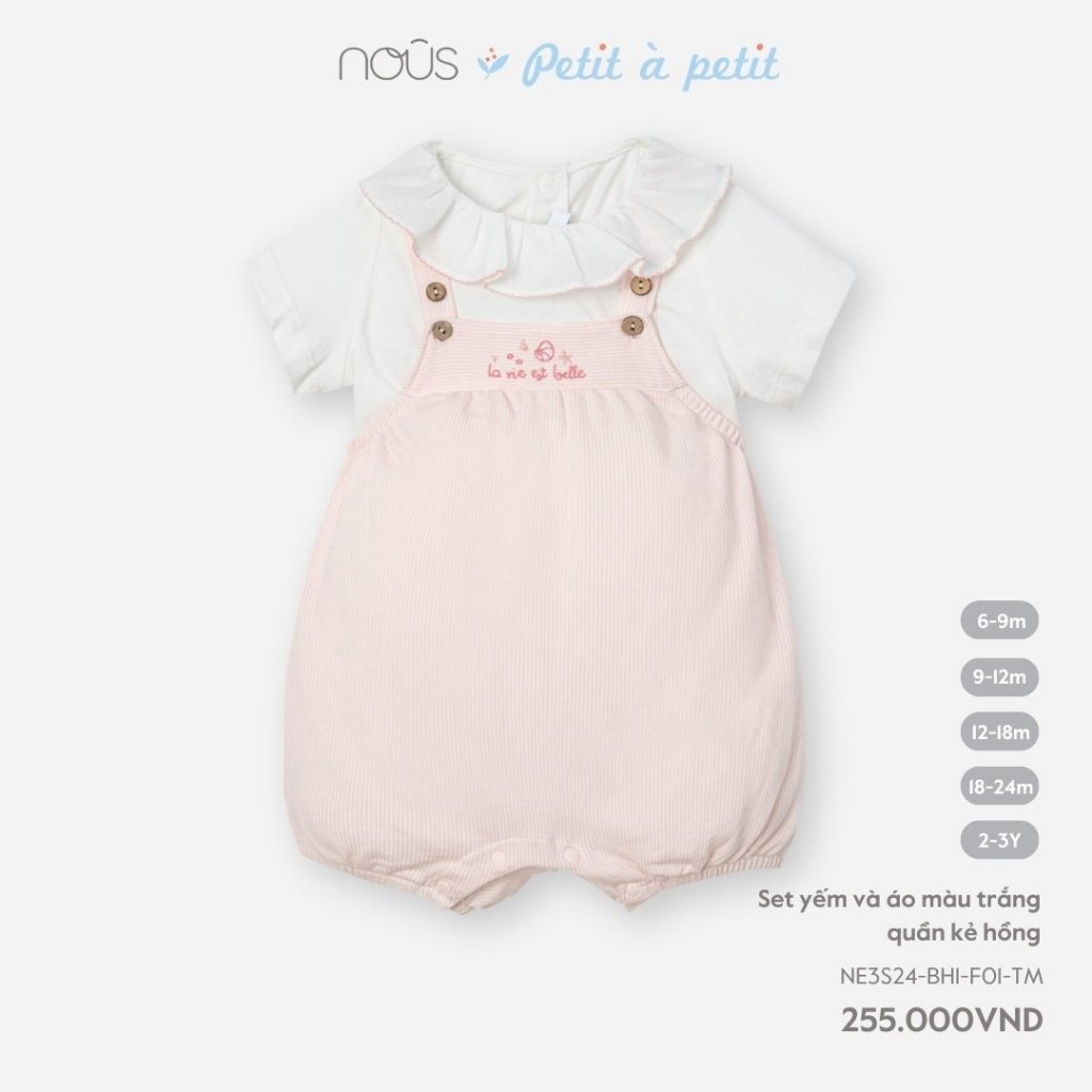 Set yếm và áo Nous Petit à petit cho bé ( 6 tháng - 3 tuổi )