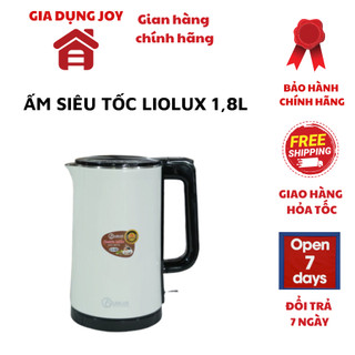 GOLDSUN Ấm siêu tốc inox 304 nguyên khối dung tích 1,8L công suất 1500W, vỏ nhựa chống bỏng tự ngắt khi sôi bh 12 tháng