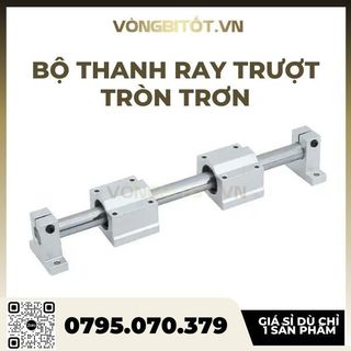 Đơn Yêu Cầu - Bộ Thanh Ray Trượt Tròn Trục 8 mm Dài 300 mm (Bao Gồm 2 Thanh Trượt, 4 Hộp Trượt, 4 Gối Đỡ)