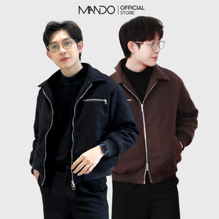 Áo Khoác Dạ Bomber MANDO Khóa Kéo 2 Đầu Lót Trần Bông Ấm Áp Dày Dặn Đứng Form Menswear BOB014