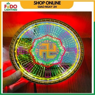 Đèn hào quang cơ họa tiết chữ vạn thờ cúng kích thước 15cm, 18cm, 22cm, 25cm, 30cm, 40cm