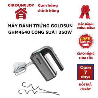 Máy đánh trứng Goldsun GHM4640 công suất 350W 5 mức công suất trang bị 2 loại thanh trộn, hàng chính hãng