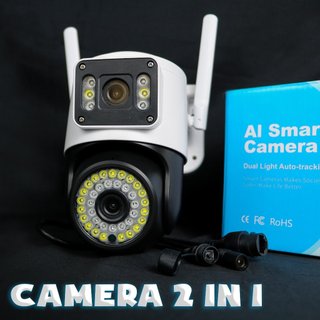 Camera Wifi Yoosee 2 MẮT 8MP XEM 2 MÀN HÌNH cùng lúc xoay 360 độ,xem đêm có màu,hỗ trợ đàm thoại 2 chiều,BH 1 NĂM
