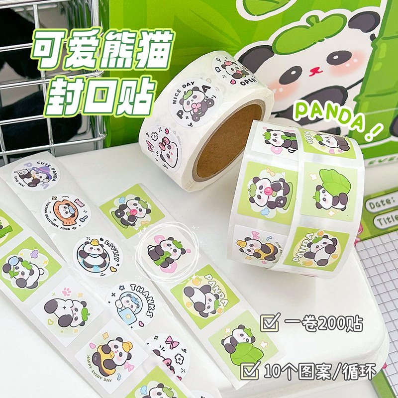 Miếng dán trang trí sổ tay hình gấu trúc (Panda) siêu xinh- Happyfunny
