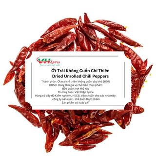 Ớt trái khô - ớt trái không cuốn chỉ thiên khô túi 1kg việt hiệp