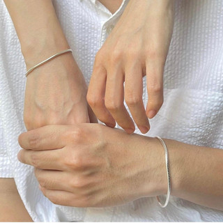  lắc tay đôi couple nam nữ dây thuôn mì siêu bền bạc 925 Silvergo Silver 