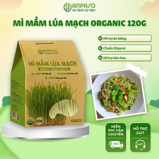 Mì Rau Organic Mầm Lúa Mạch Hữu Cơ Anpaso - Mỳ Chay Cho Chế Độ Ăn Kiêng Eat Clean Giúp Giảm Cân Không Chiên Nóng 120g