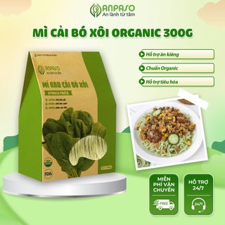Mì Cải Bó Xôi Organic Giúp Giảm Cân Anpaso - Mỳ Rau Củ Hữu Cơ Ăn Kiêng Eat Clean - Mì Chay Không Chiên Nóng Gói 300g