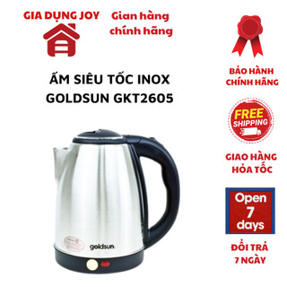 Ấm siêu tốc inox Goldsun GKT2605, ấm đun nước chính hãng Goldsun Tự Ngắt Khi Sôi BH 12 Tháng