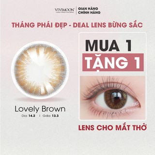 Kính áp tròng VIVIMOON lens cận màu nâu cho mắt thở Lovely Brown