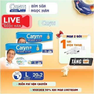 Tã già Caryn L20 M20 miếng. Siêu thấm hút, chống tràn 4 chiều khô thoáng #bỉm caryn #caryn #tã caryn #bỉm già caryn
