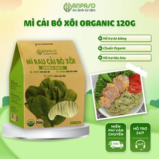 Mì Rau Củ Rau Cải Bó Xôi Organic Anpaso - Mỳ Chay. Mỳ Ăn Kiêng Eat Clean Không Chiên Nóng 120g