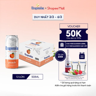 Bia Bỉ Hoegaarden Peach Thùng 12 Lon (500ml/Lon) Chính Hiệu - Hương Vị Đào