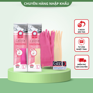 Găng tay cao su kim cương có móc treo - găng tay rửa chén bát siêu dai