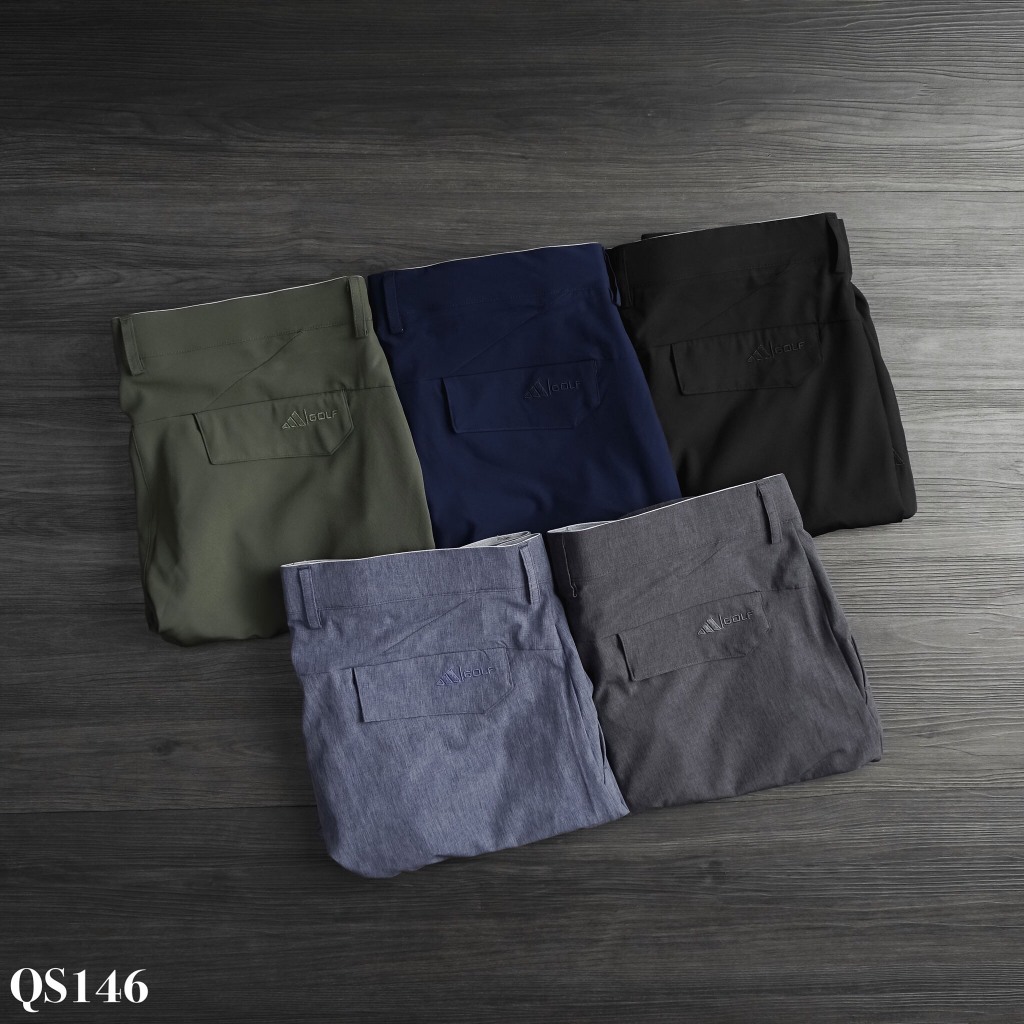 SHOP1 Quần Short Golf Nam QS146 Logo Adidas Có Túi Nắp Sau Thời Trang