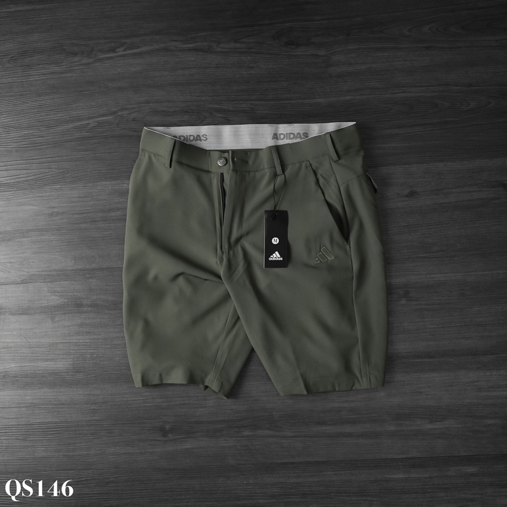 SHOP1 Quần Short Golf Nam QS146 Logo Adidas Có Túi Nắp Sau Thời Trang