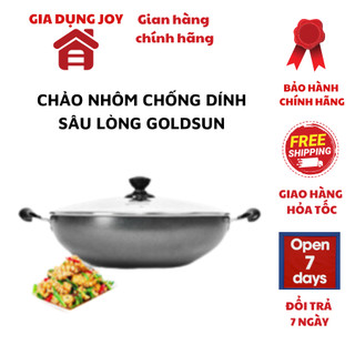 Chảo nhôm chống dính sâu lòng Goldsun GPA1001-32IH 32cm lớp chống dính vân đá dễ dàng xào nấu