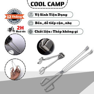 Kẹp Gắp Rác Dã Ngoại Chất Liệu Inox Chống Gỉ Tiện Dụng, Kẹp Gắp Than Nướng BBQ Chống Nóng Cắm Trại