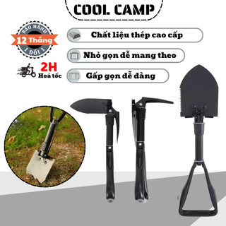 Xẻng Đa Năng Cao Cấp Thép Không Gỉ Cứng Cáp, Xẻng Gấp Gọn Dùng Đi Cắm Trại, Dã Ngoại Picnic