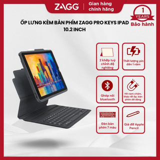 Ốp lưng kèm bàn phím ZAGG Pro Keys iPad 10.2 inch - 103407134