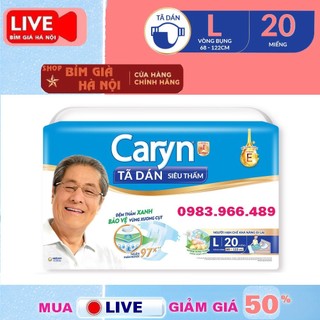 Tã già Caryn M20 L20 miếng. Siêu dẫn thấm. #bỉm caryn #bỉm già Caryn #caryn