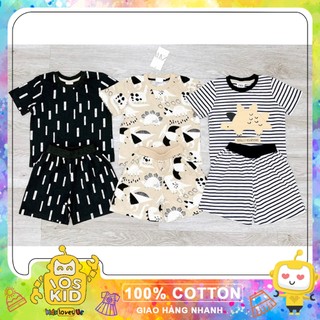  Set 3 bộ cộc tay hoạ tiết khủng long siêu đẹp cho bé trai size từ 12-24 cân 