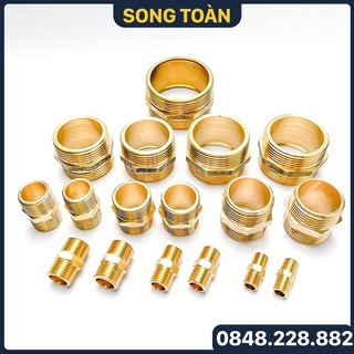 Kép ren đồng, hai đầu ren ngoài - bằng đồng bước ren bsp hệ g - brass male hexagon nipple man cút nối ren