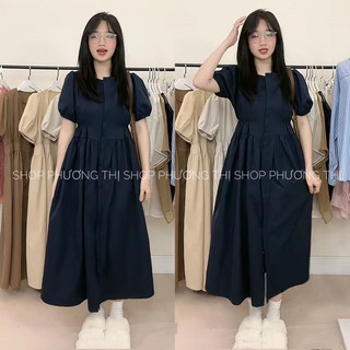  Váy babydoll thô nhún eo dáng dài basic - Đầm nữ xinh xắn đáng yêu