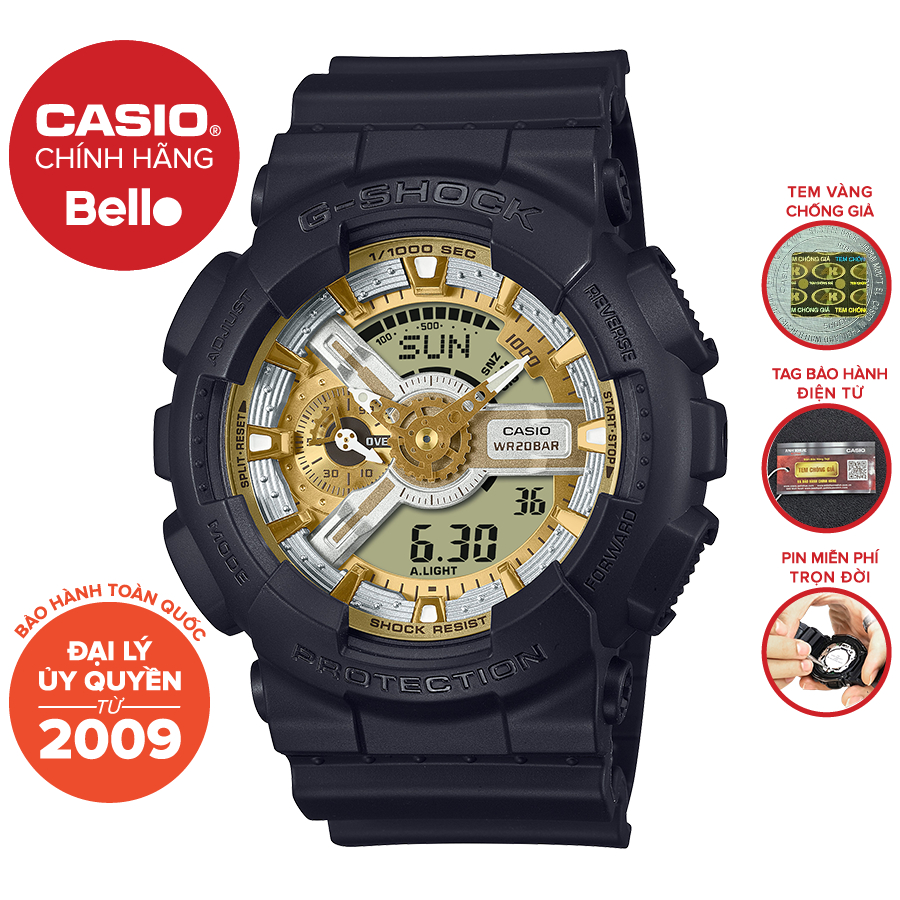 Đồng hồ Nam Dây Nhựa Casio G-Shock GA-110CD-1A9DR chính hãng bảo hành 5 năm Pin trọn đời