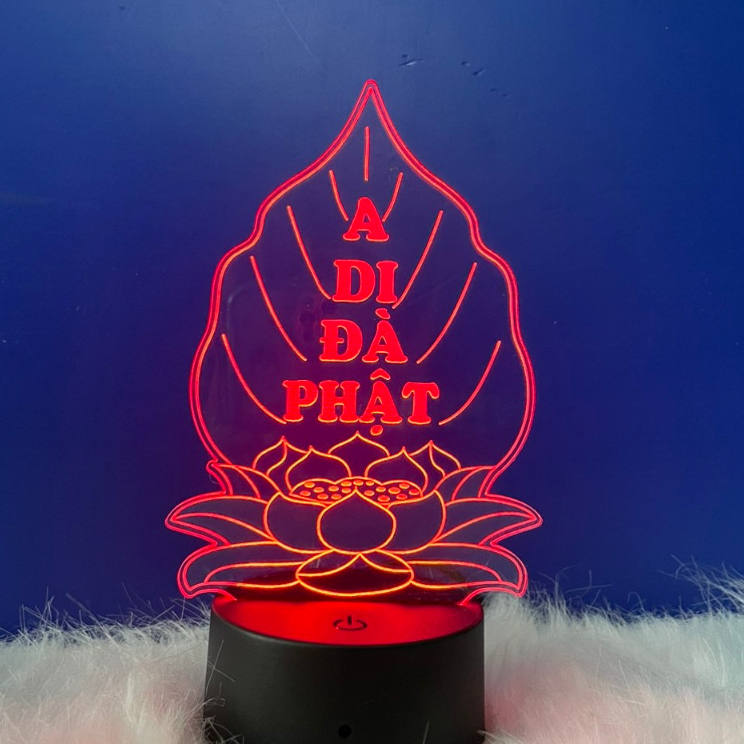 Đèn led 16 màu,đèn ngủ 16 màu ,Đèn khắc A Di Đà Phật,Lá bồ đề, hoa sen, đèn thờ .