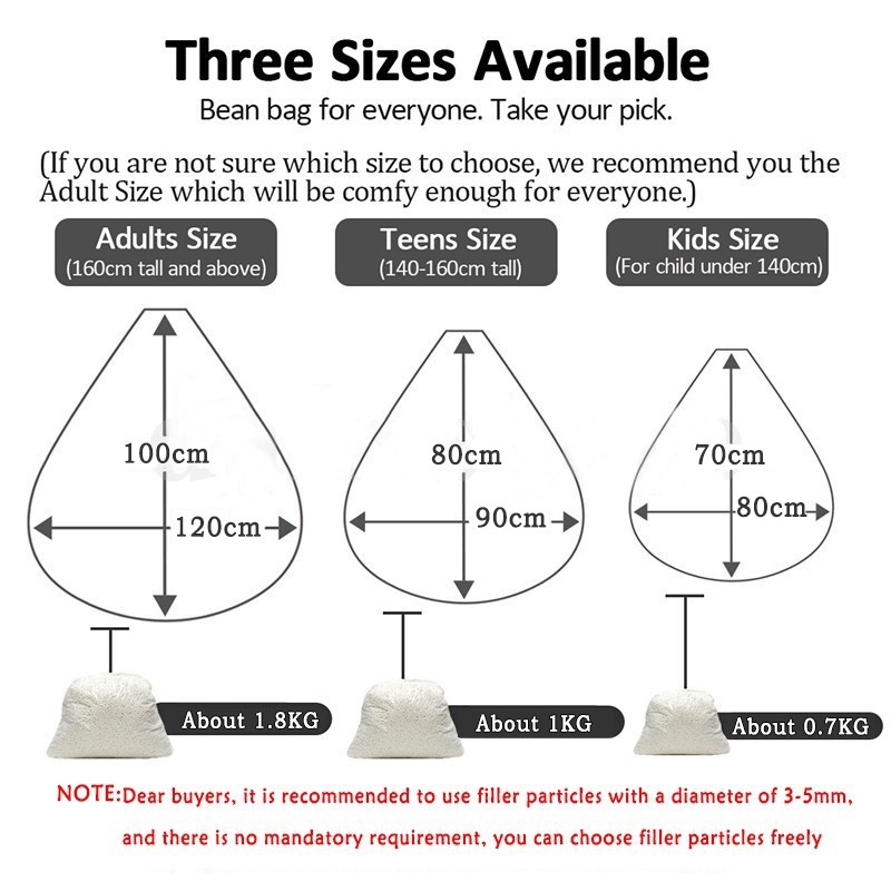Ghế Sofa Lười Trong Nhà Mềm Mại Kích Thước S / M / L / XL Dành Cho Người Lớn Và Trẻ Em | BigBuy360 - bigbuy360.vn