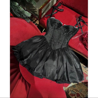 Đầm tk tơ nhúng xoè-D82-