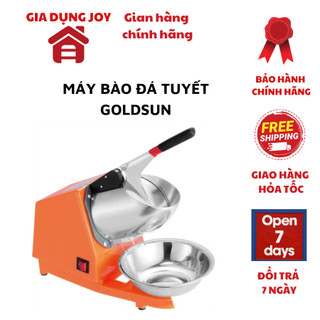 GOLDSUN Máy bào đá tuyết 2 lưỡi 2 nắp Seka công suất 380W, bào đá nhuyễn siêu mịn, máy chạy êm không ồn